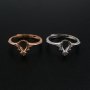 5x7MM Pear Prong Ring Settings Simple Rose Gold Plated Solid 925 Sterling Silver Adjustable Ring Bezel for Gemstone 1294245