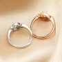 4x6MM Oval Prong Ring Settings Rose Gold Plated Solid 925 Sterling Silver Ring Bezel DIY Supplies for Gemstone 1224121