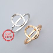 8x10MM Oval Ring Settings Solid 925 Sterling Silver Rose Gold Plated Set Size DIY Ring Bezel for Cabochon Gemstone Supplies 1224080