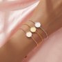 Keepsake Breast Milk Resin Round Bezel Bracelet Settings,Solid 14K 18K Gold Bracelet,Minimalist Bracelet,DIY Bracelet Supplies 7''+2'' 1900333