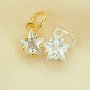 6MM CZ Stone Star Charm,Solid 925 Sterling Silver Gold Plated Pendant Charm,DIY Pendant Charm Supplies 1431192