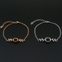 1Pcs Oval Prong Bezel Bracelet Settings Tree Branch Rose Gold Plated Solid 925 Sterling Silver Tray for Gemstone 6''+1.6'' 1900243