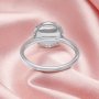 Keepsake Breast Milk Resin Halo Round Ring Settings,Solid Back 925 Sterling Silver Birthstone Ring,Pave CZ Stone Ring,DIY Ring Supplies 1212097