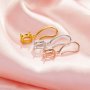 6x8MM Oval Prong Hook Earrings Settings, Solid 14K 18K Gold Earrings,Minimalist Oval Earrings,DIY Earring Supplies For Gemstone 1706224