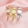 Keepsake Breast Milk Full Moon Round Ring Settings Resin Solid 14K Gold DIY Ring Blank Band for Gemstone 1210113-1