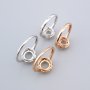 6-8MM Round Halo Prong Ring Settings Solid 925 Sterling Silver Rose Gold Plated Set Size DIY Ring Bezel for Gemstone Supplies 1210100