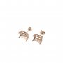 1Pair Multiple Size Prong Bezel Rose Gold Plated Solid 925 Sterling Silver Studs Earrings Blank Settings for Gemstone Moissanite 1706043