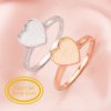 Keepsake Breast Milk Resin Heart Bezel Ring Settings,Solid 14K 18K Gold Ring,Simple Heart Ring,DIY Ring Supplies 1294640