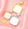 Keepsake Breast Milk Resin Square Pendant Bezel Settings,Solid 14K 18K Gold Pendant Charm,DIY Memory Jewelry Supplies 1431220