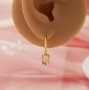 6x8MM Oval Prong Hook Earrings Settings, Solid 14K 18K Gold Earrings,Minimalist Oval Earrings,DIY Earring Supplies For Gemstone 1706224