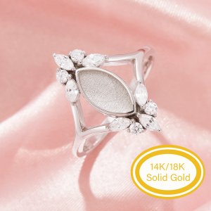 5x10MM Keepsake Breast Milk Resin Marquise Bezel Ring Settings,Split Shank Solid 9K 14K 18K Gold Ring,Art Deco Marquise Ring,DIY Ring Supplies 1294940