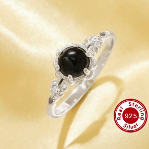 Color Change Mood Ring,Dainty Flower Branch Round Ring ,Solid 925 Sterling Silver Ring,Art Deco Round Ring 6210340