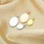 Breast Milk Resin Oval Solid Back Pendant Bezel Settings,Solid 925 Sterling Silver Rose Gold Plated Pendant,DIY Memory Jewelry Supplies 1421198