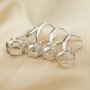 1Pair 5-8MM Round Solid 925 Sterling Silver DIY Prong Hook Earrings Settings Bezel 1702196