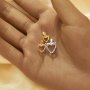 Heart prongss Pendant Settings,Solid 925 Sterling Silver Rose Gold Plated Charm,Minimalist Heart Pendant,DIY Pendant Supplies For Gemstone 1431551