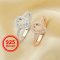 Pear Prong Ring Settings,925 Sterling Silver Rose Gold Plated Ring,Halo Pave CZ Stone Bezel Ring,DIY Ring Bezel For Gemstone 1294624