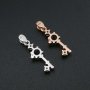 1Pcs 5MM Key Round Prong Pendant Settings Rose Gold Plated Solid 925 Sterling Silver Cabochon Charm Bezel Tray DIY Supplies 1411262