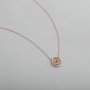 1Pcs 5MM Solid 925 Sterling Silver Rose Gold Round Eye Gemstone Prong Bezel Settings DIY Pendant Necklace 16''+2'' 1411238