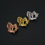 5x7MM Pear Prong Settings Butterfly Pendant Rose Gold Plated Solid 925 Sterling Silver Charm Bezel for Gemstone 1431085