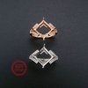 1Pcs 10MM Square Prong Ring Settings Blank Adjustable Rose Gold Plated Solid 925 Sterling Silver DIY Bezel for Gemstone 1294187