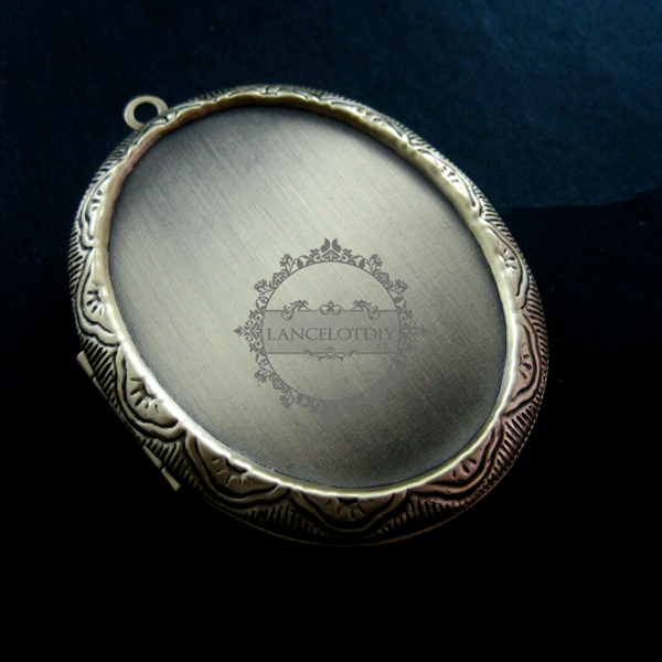 5pcs 30*40MM setting size vintage brass bronze oval locket pendant,photolocket1121031 - Click Image to Close