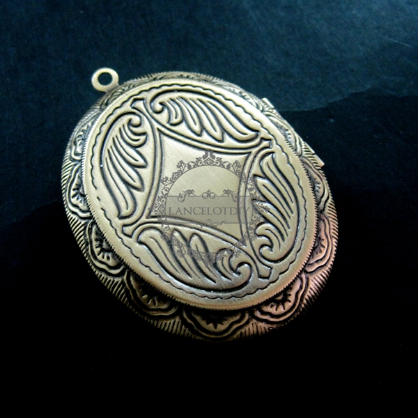 5pcs 30*40MM setting size vintage brass bronze oval locket pendant,photolocket1121031 - Click Image to Close