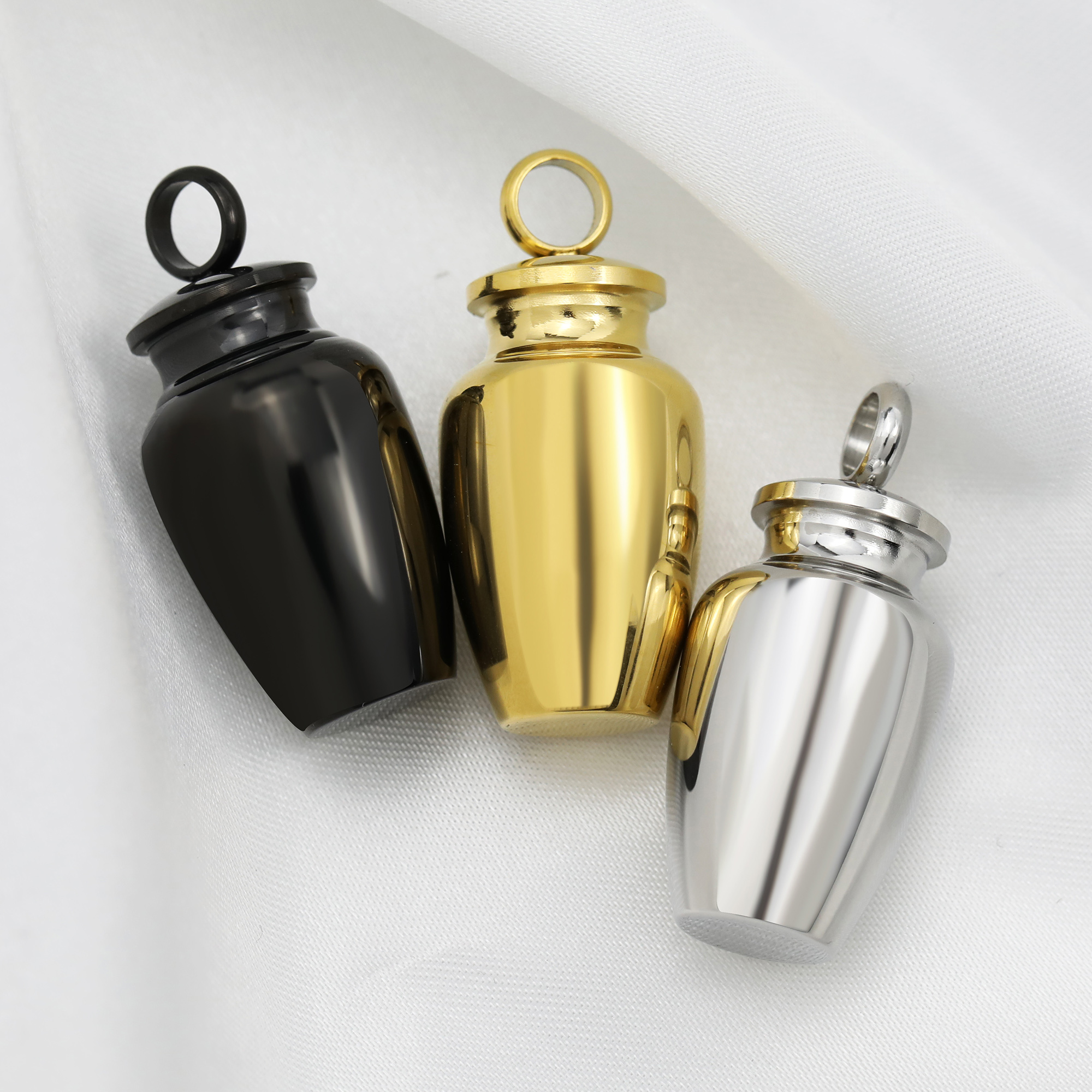 1Pcs 16x34MM blank stainless steel cremation bottle perfume holder ash wish vial pendant canister memorial gift name engraving 1190011 - Click Image to Close