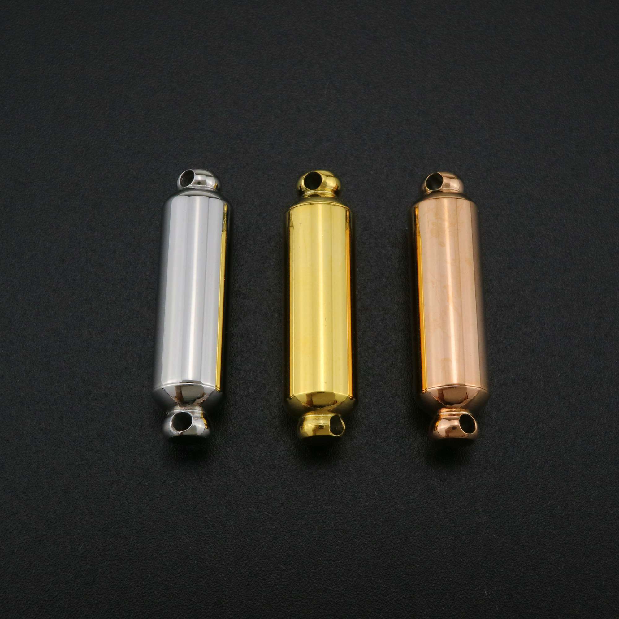 8x30MM Stainless Steel 2 Loops Capsule Tube Secret Message Holder Prayer Box for DIY Wish Beads Bracelet Connector 1190015