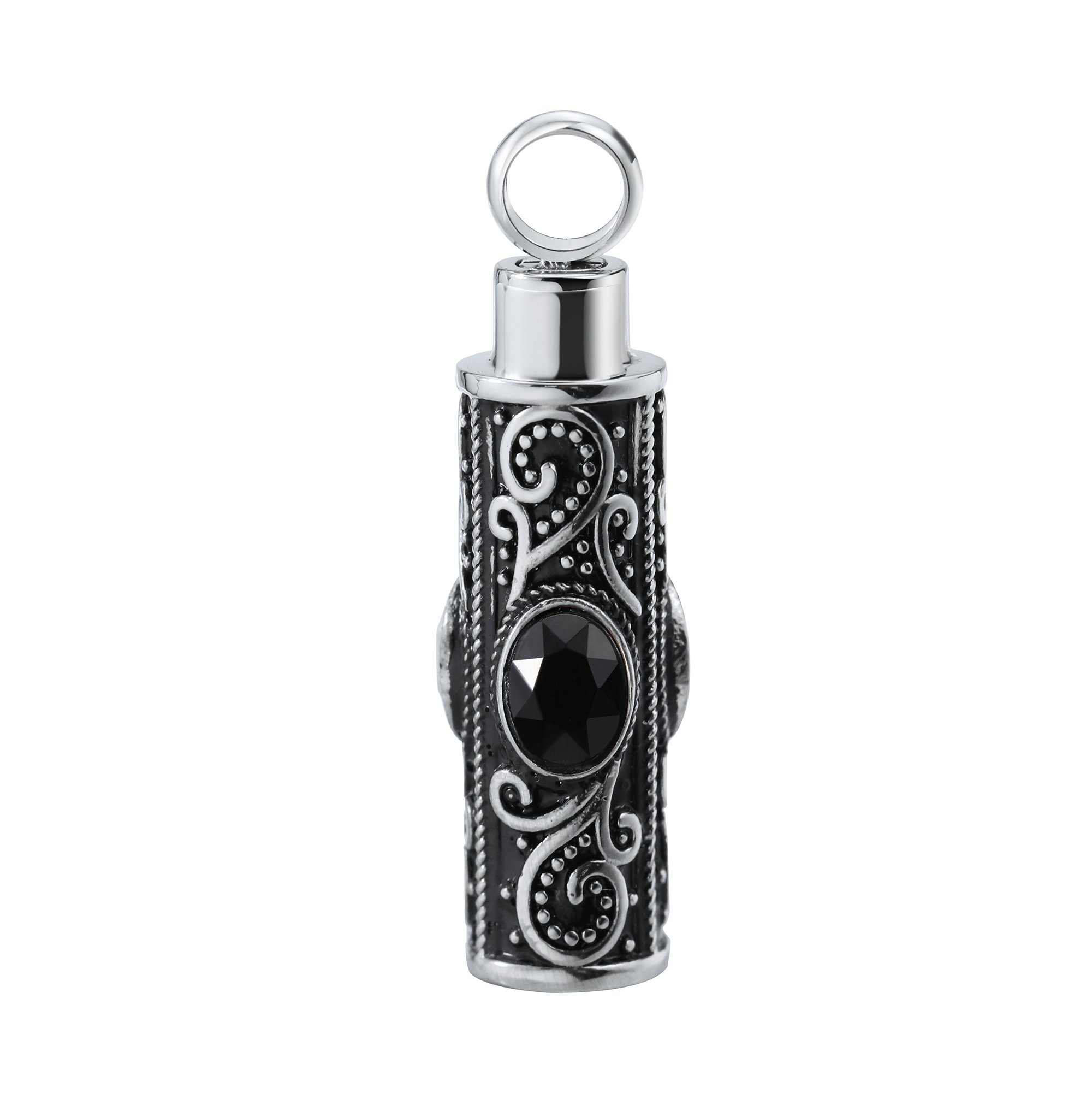 1Pcs Stainless Steel Tube Keepsake Ash Canister Cremation Urn Wish Vial Pendant Prayer Purfume Box 10x38MM Antiqued Silver 1190021 - Click Image to Close