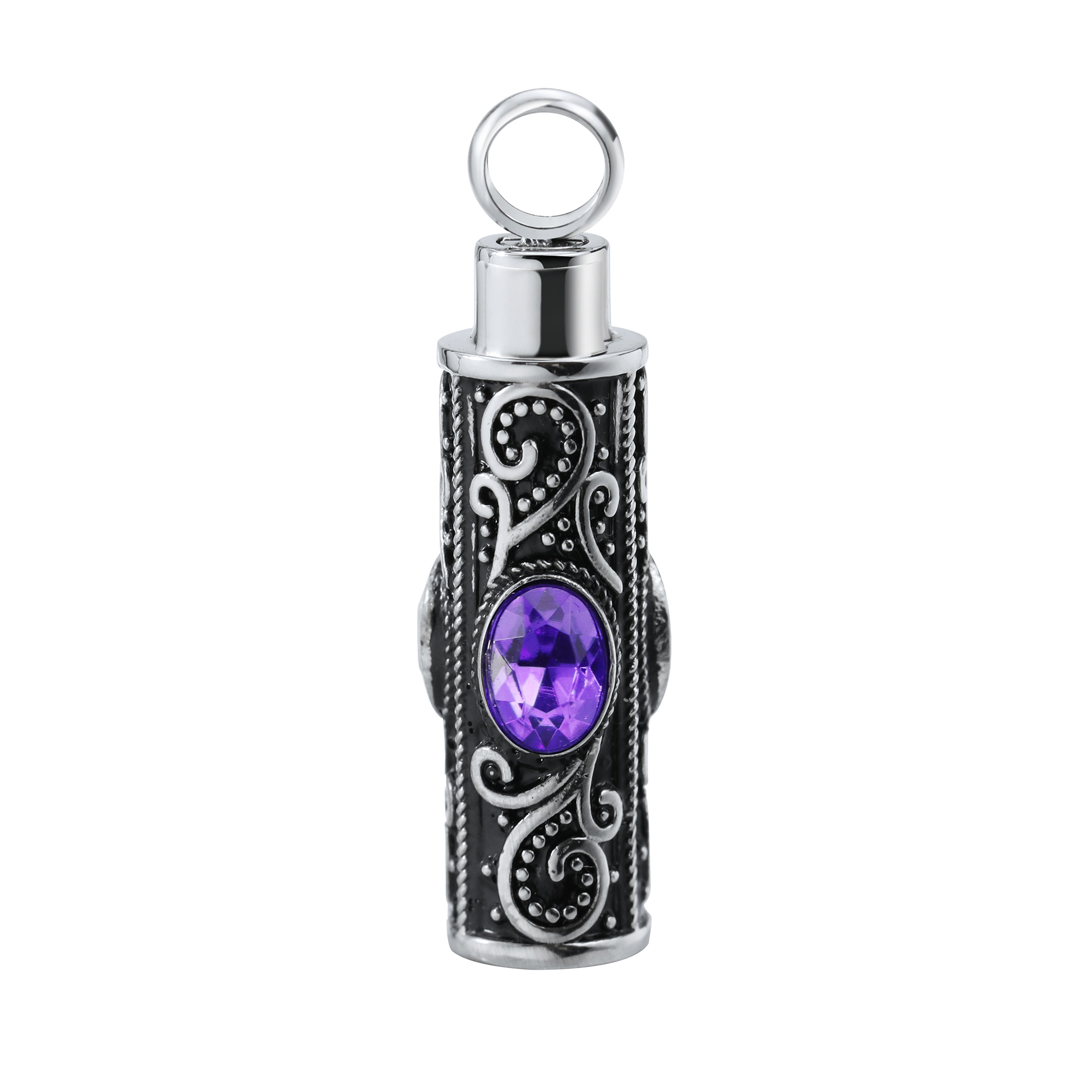 1Pcs Stainless Steel Tube Keepsake Ash Canister Cremation Urn Wish Vial Pendant Prayer Purfume Box 10x38MM Antiqued Silver 1190021 - Click Image to Close