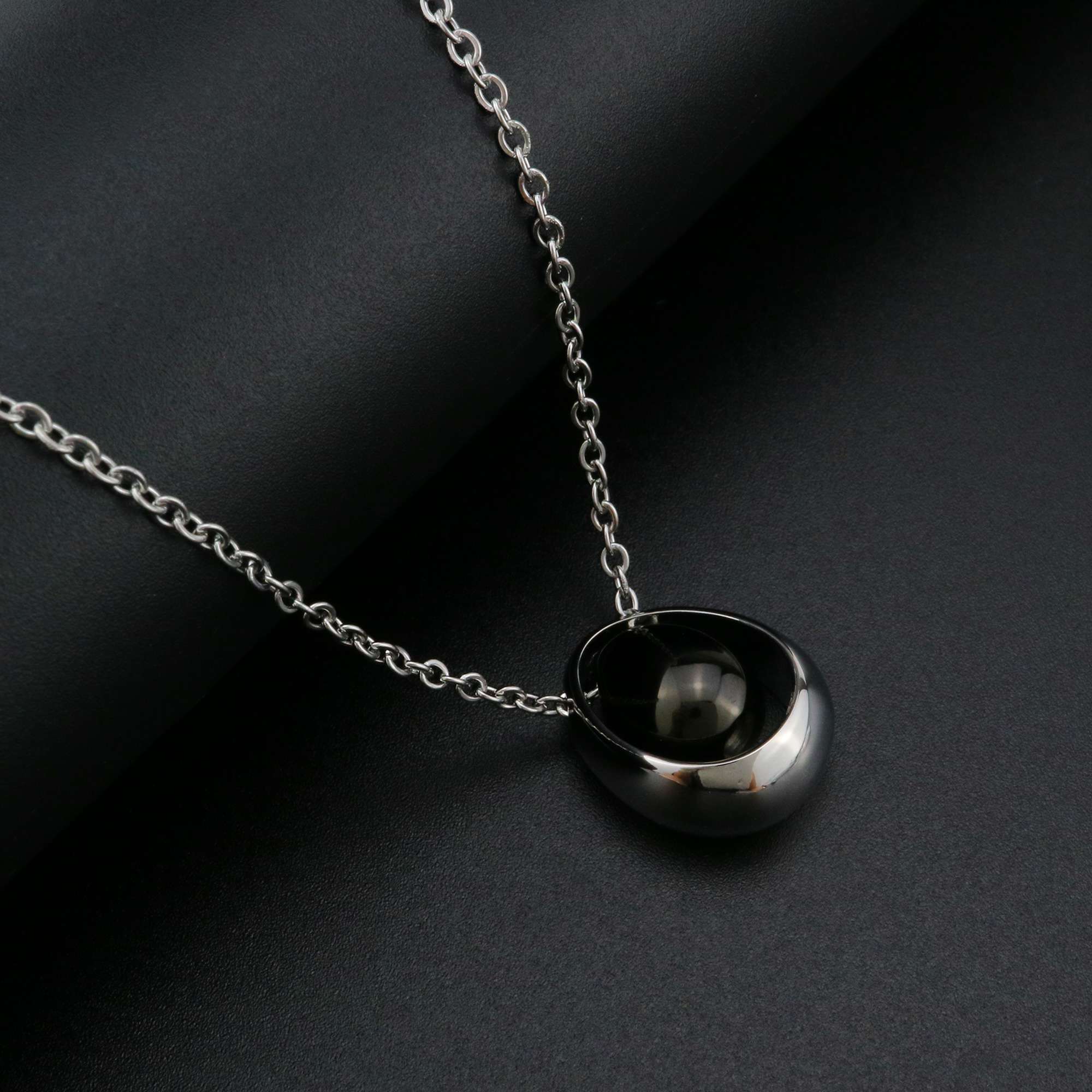 1Pcs Stainless Steel Egg Keepsake Ash Canister Set Cremation Urn Wish Vial Pendant Prayer Box 18x22MM 22+2Inch Necklace for Men 1190024 - Click Image to Close