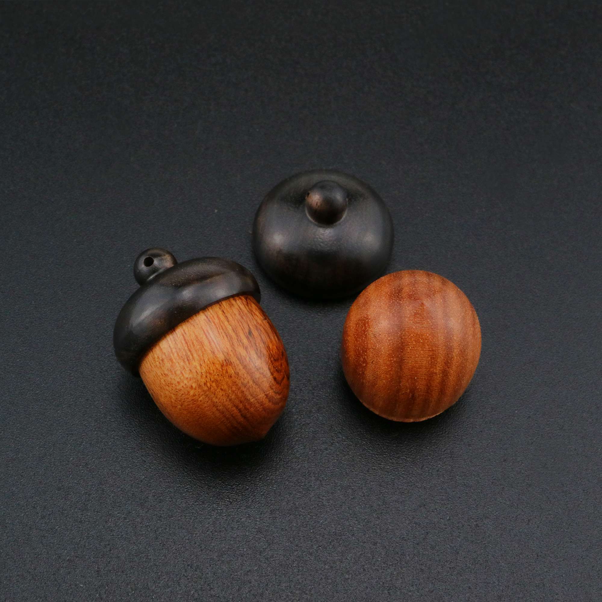 5Pcs Wood Acorn Nut Keepsake Screwed Cremation Urn Secrect Canister Memerial Vial Prayer Box Pendant 1190029 - Click Image to Close