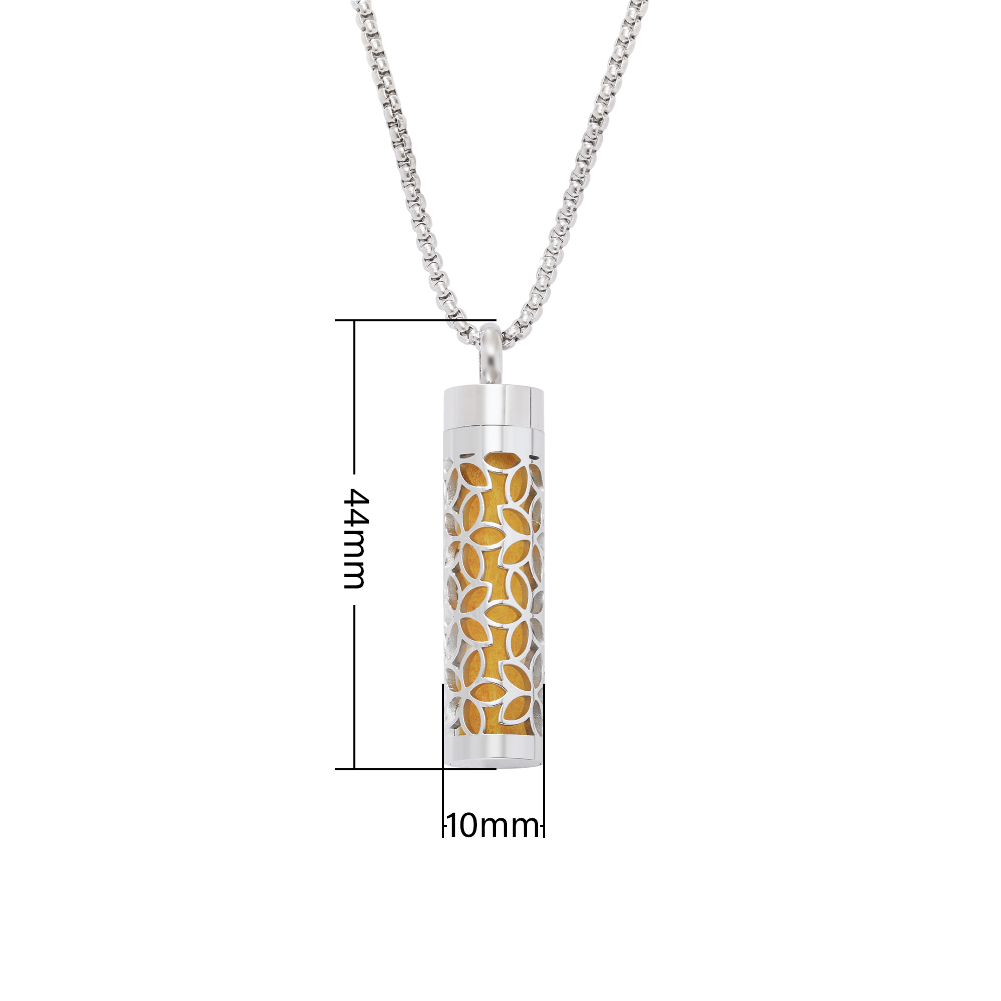 Hollow Flower Aroma Diffuser Pendnat Necklace Stainless Steel Perfume Diffuser with Sponge 1190075 - Click Image to Close