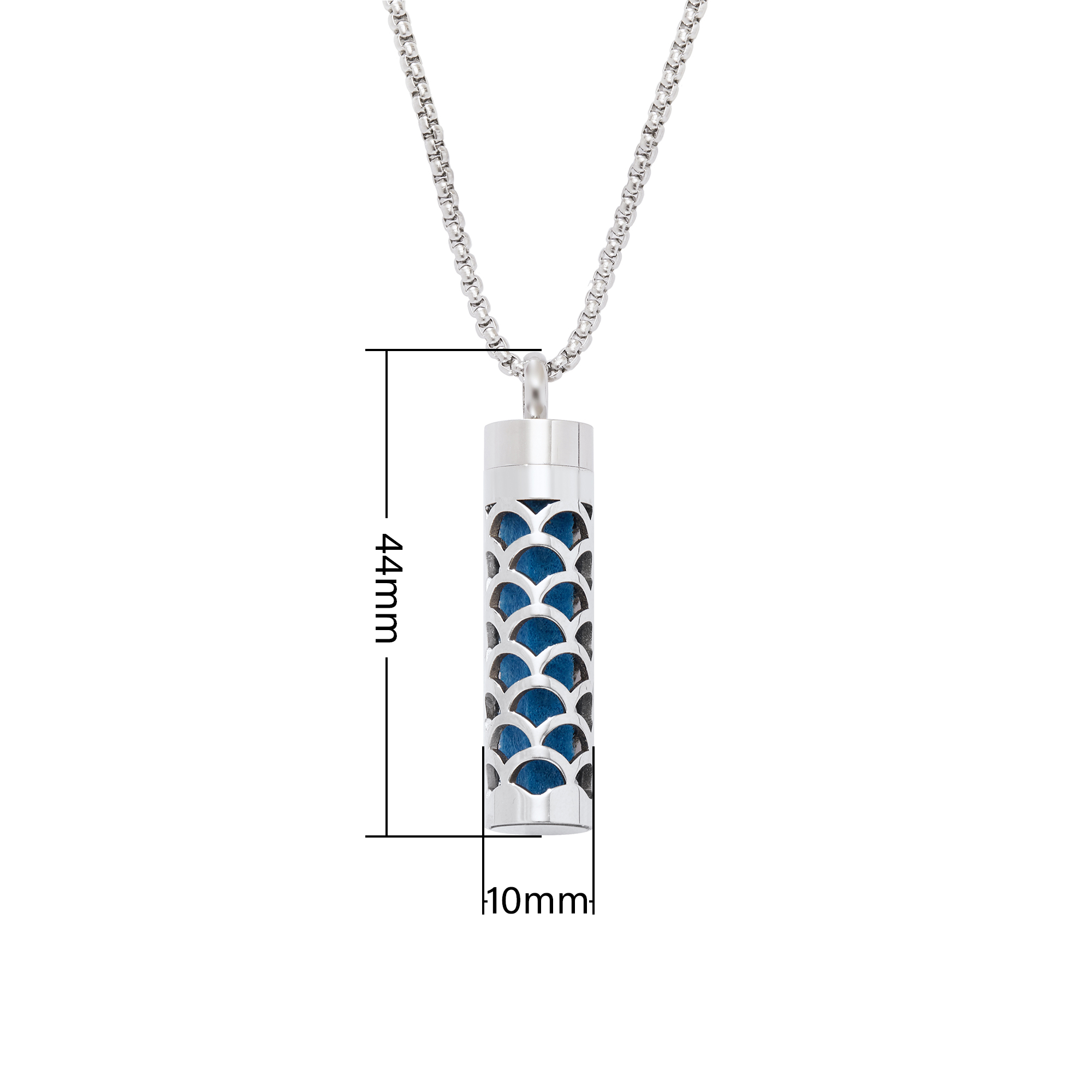 Hollow Wave Aroma Diffuser Pendnat Necklace Stainless Steel Perfume Diffuser with Sponge 1190076 - Click Image to Close