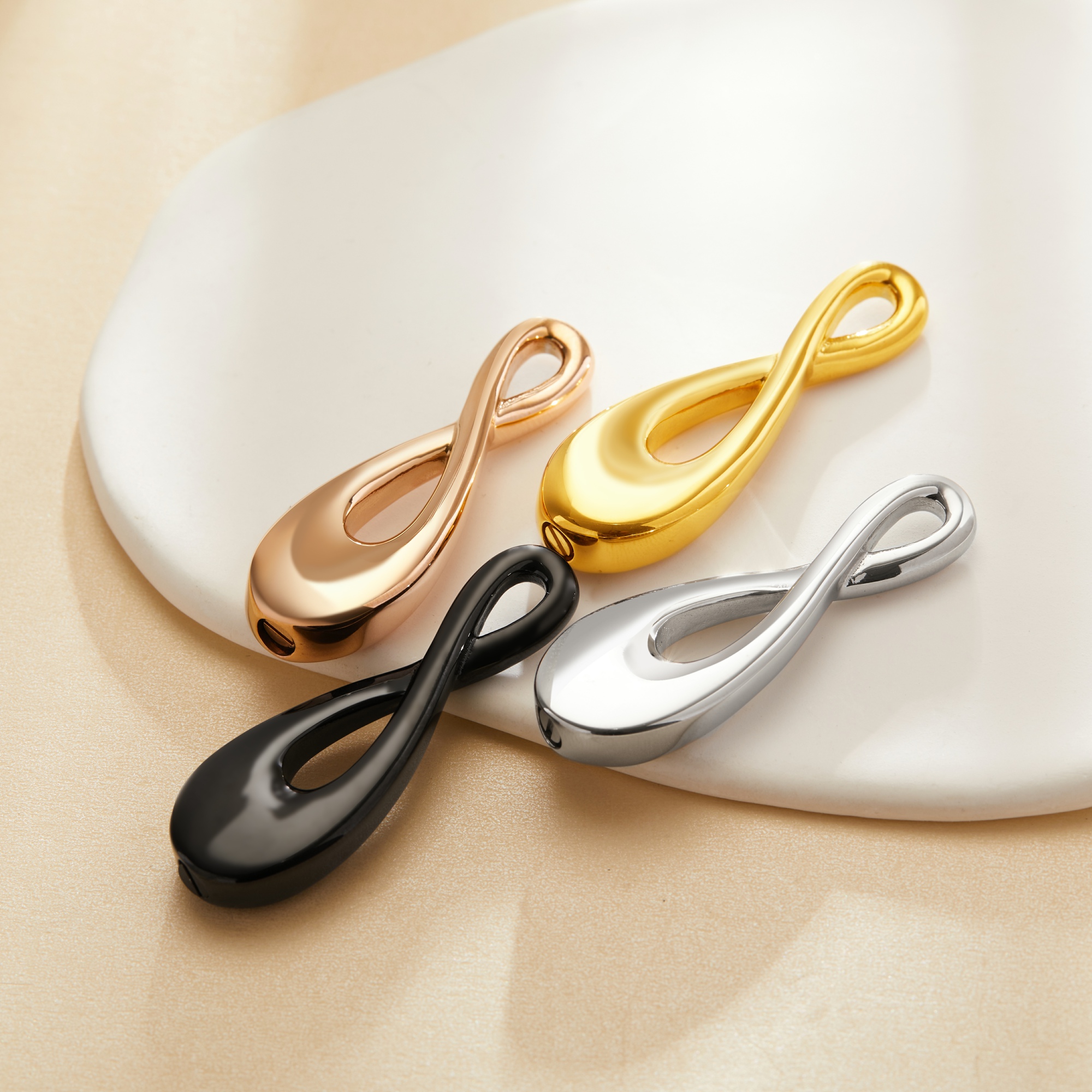 Infinity Stainless Steel Canister Pendant,Silver Rose Gold Black Tiny Ash Canister Cremation,Urn Wish Vial Pendant Prayer Purfume Box Pendant,DIY Pendant Supplies 1190078