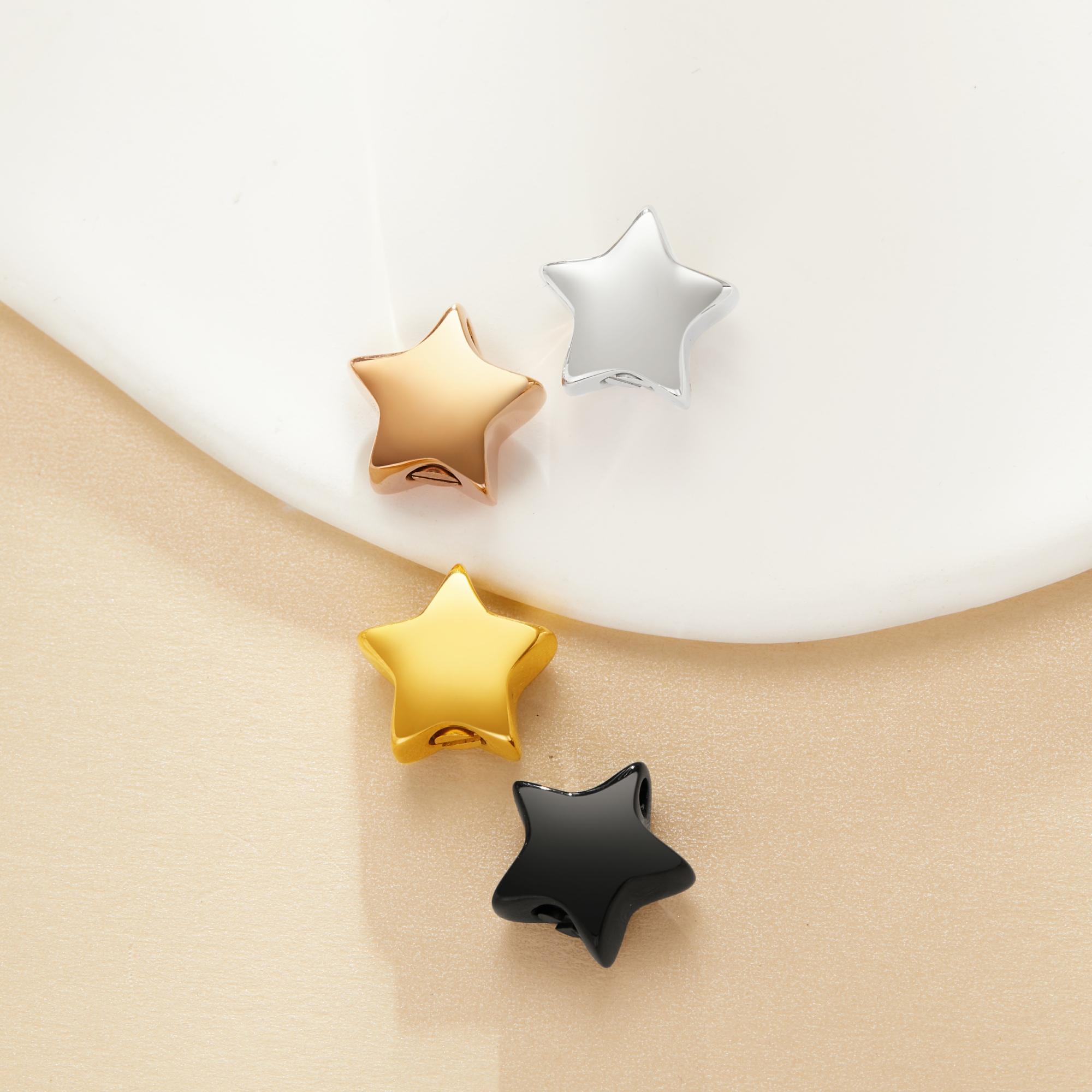 Star Stainless Steel Canister Pendant,Silver Rose Gold Black Tiny Ash Canister Cremation,Urn Wish Vial Pendant Prayer Purfume Box Pendant,DIY Pendant Supplies 1190080