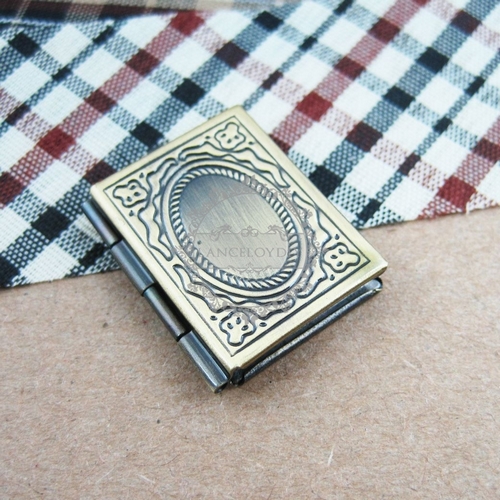 5pcs19x26mm vintage style antiqued bronze square DIY photo locket pendant charm supplies 1191003 - Click Image to Close