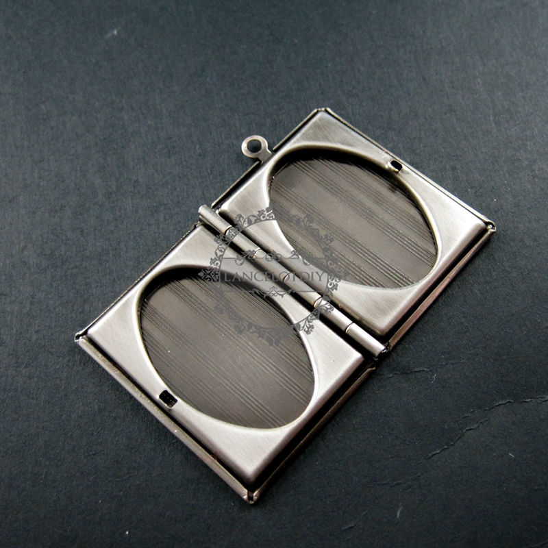 5pcs 27x35mm square vintage style antiqued silver book shape photo locket pendant charm DIY jewelry supplies 1193003 - Click Image to Close