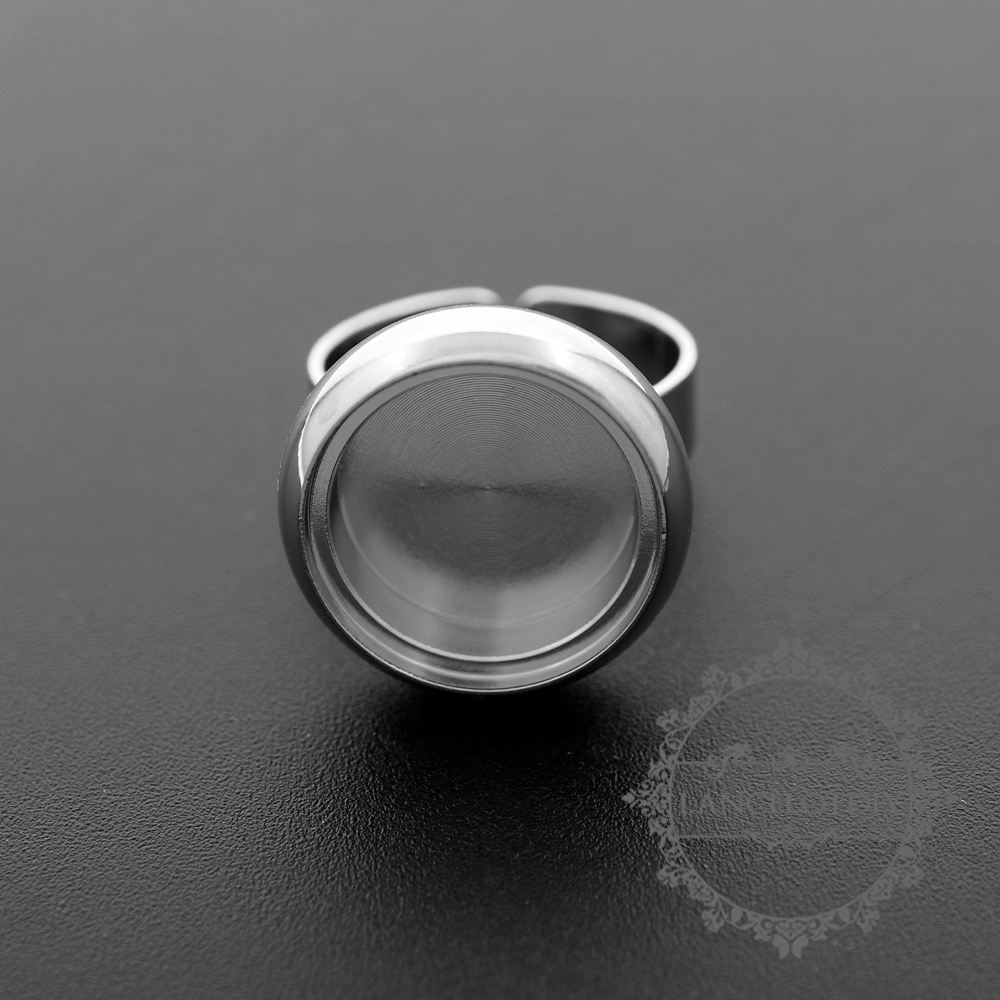 5pcs 16mm round bezel 5mm depth silver brass floating ring 1210024-5
