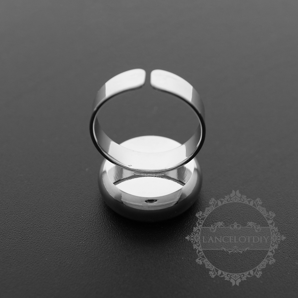 5pcs 16mm round bezel 5mm depth silver brass floating ring 1210024-5 - Click Image to Close