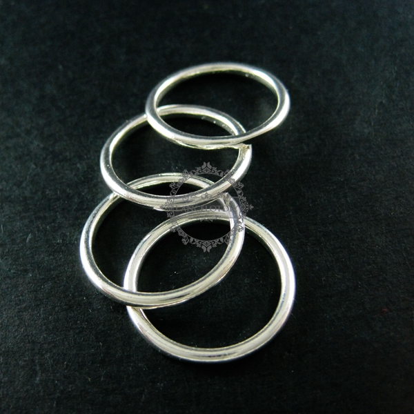 5pcs 18mm diameter round silver plated brass simple ring DIY supplies findings 1212016 - Click Image to Close