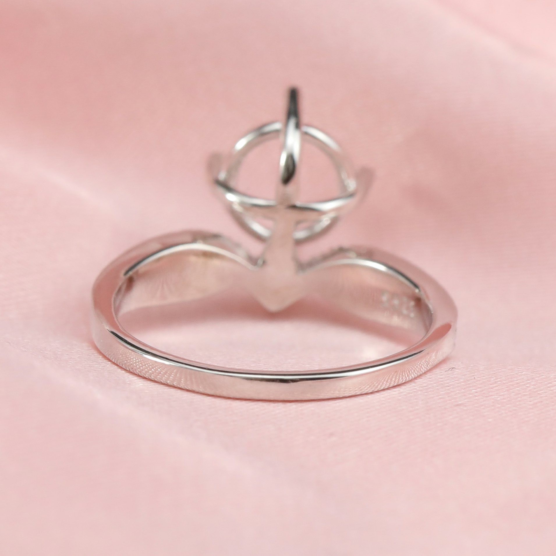 6-8MM Round Prong Ring Settings Solid 14K/18K Gold Ring with Moissanite Accents DIY Gemstone Ring Bezel 1212051-1