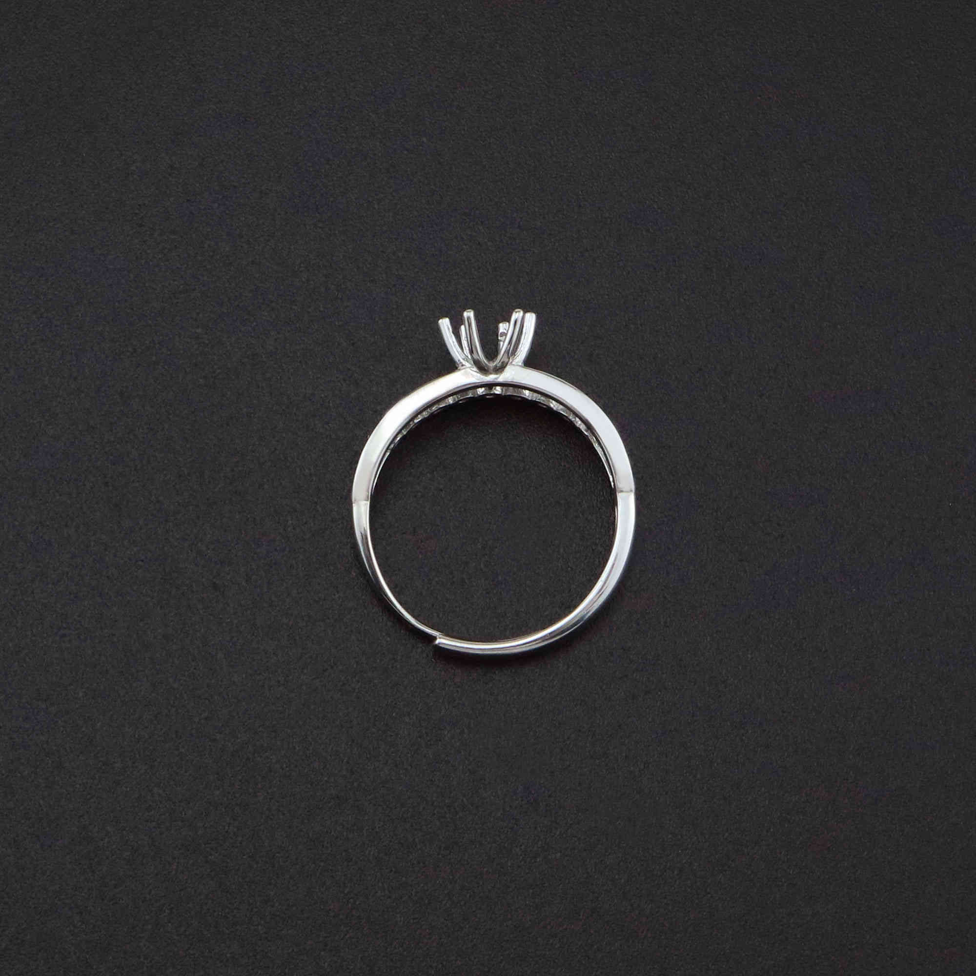 1Pcs 6MM Round Prong Bezel Solid 925 Sterling Silver Adjustable Ring Settings for Moissanite Gemstone DIY Supplies 1212055 - Click Image to Close
