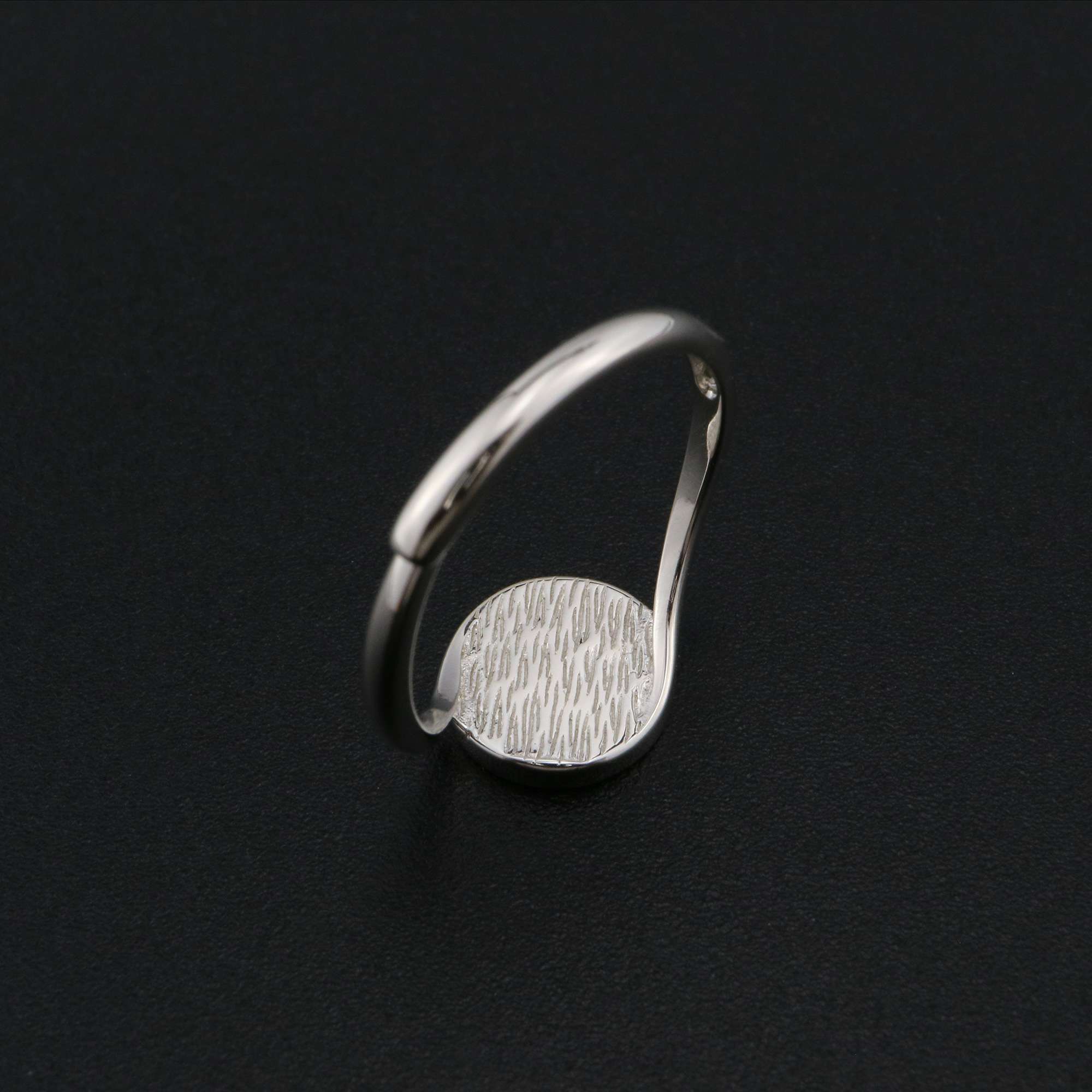 8MM Round Bezel Ring Settings Solid Back Breast Milk Resin 925 Sterling Silver DIY Bypass Shank Adjustable Ring 1212072 - Click Image to Close