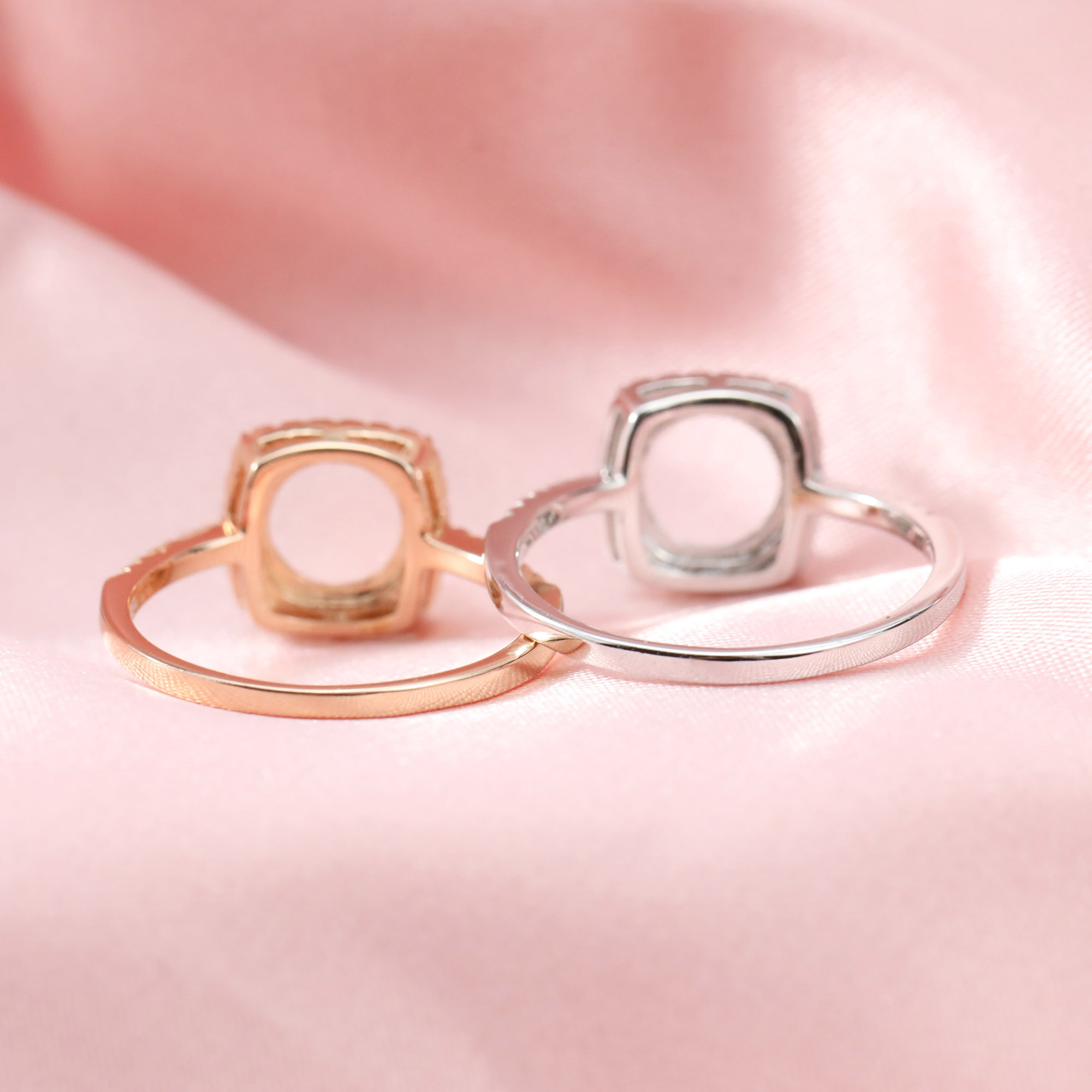 Keepsake Breast Milk Resin Round Halo Ring Settings Solid 14K Gold Ring with 1MM Birthstone Diamond Moissanite Sapphire DIY Prong Ring Bezel Supplies 1212079 - Click Image to Close