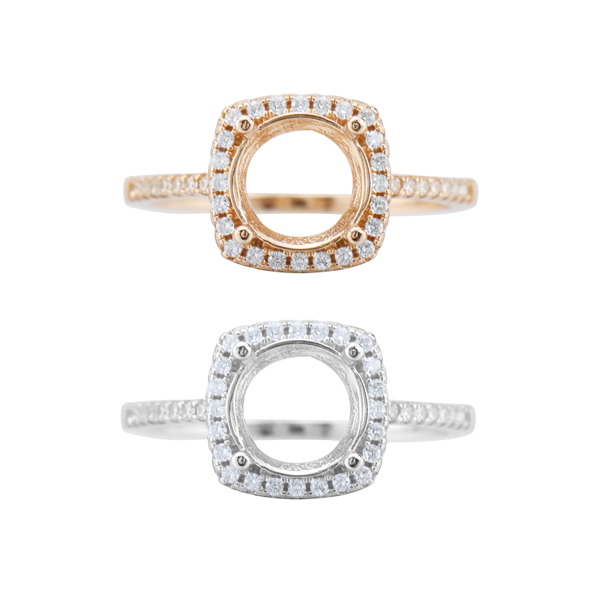 Keepsake Breast Milk Resin Round Halo Ring Settings Solid 14K Gold Ring with 1MM Birthstone Diamond Moissanite Sapphire DIY Prong Ring Bezel Supplies 1212079 - Click Image to Close