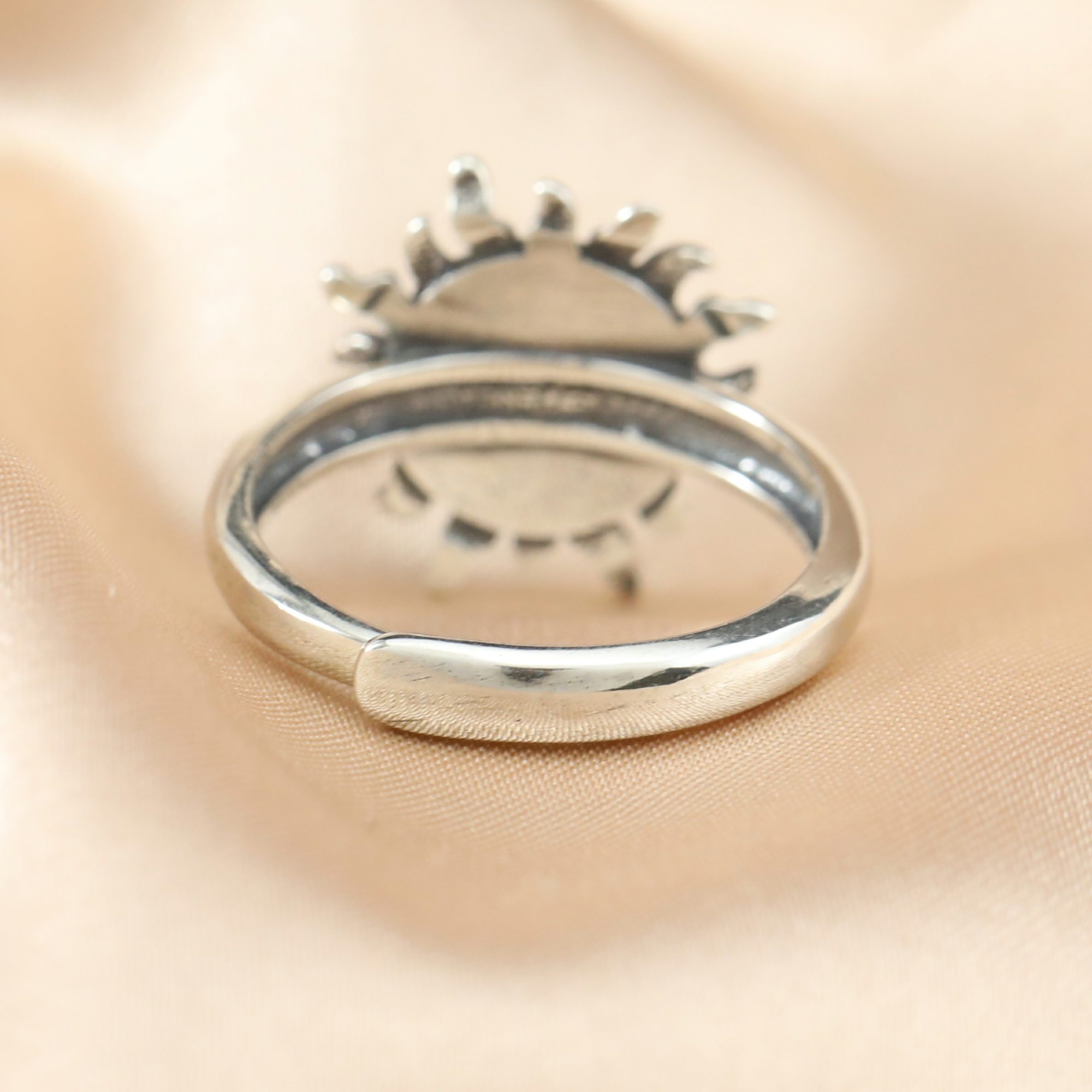 8MM Round Keepsake Breast Milk Resin Ring Settings Sun Antiqued Solid 925 Sterling Silver Adjustable DIY Ring Bezel Supplies 1212083 - Click Image to Close