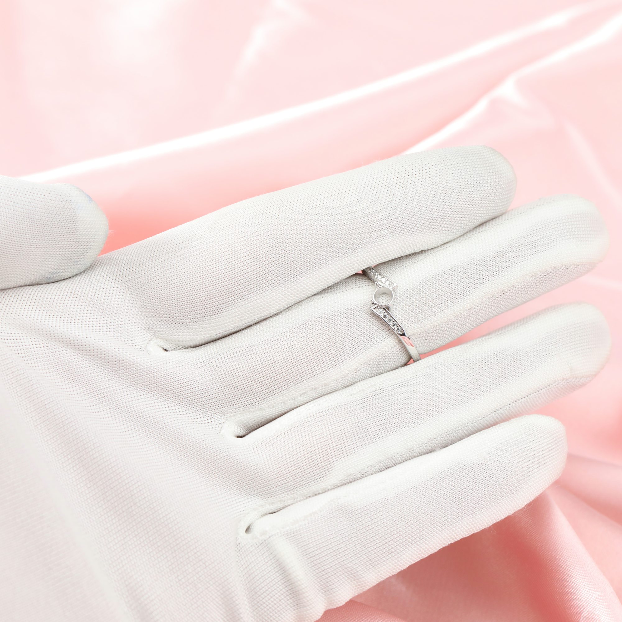 3-6MM Round Prong Ring Setttings Bypass Shank Memory Jewelry Solid 14K 18K Gold DIY Ring Blank Wedding Band for Gemstone 1212086-1