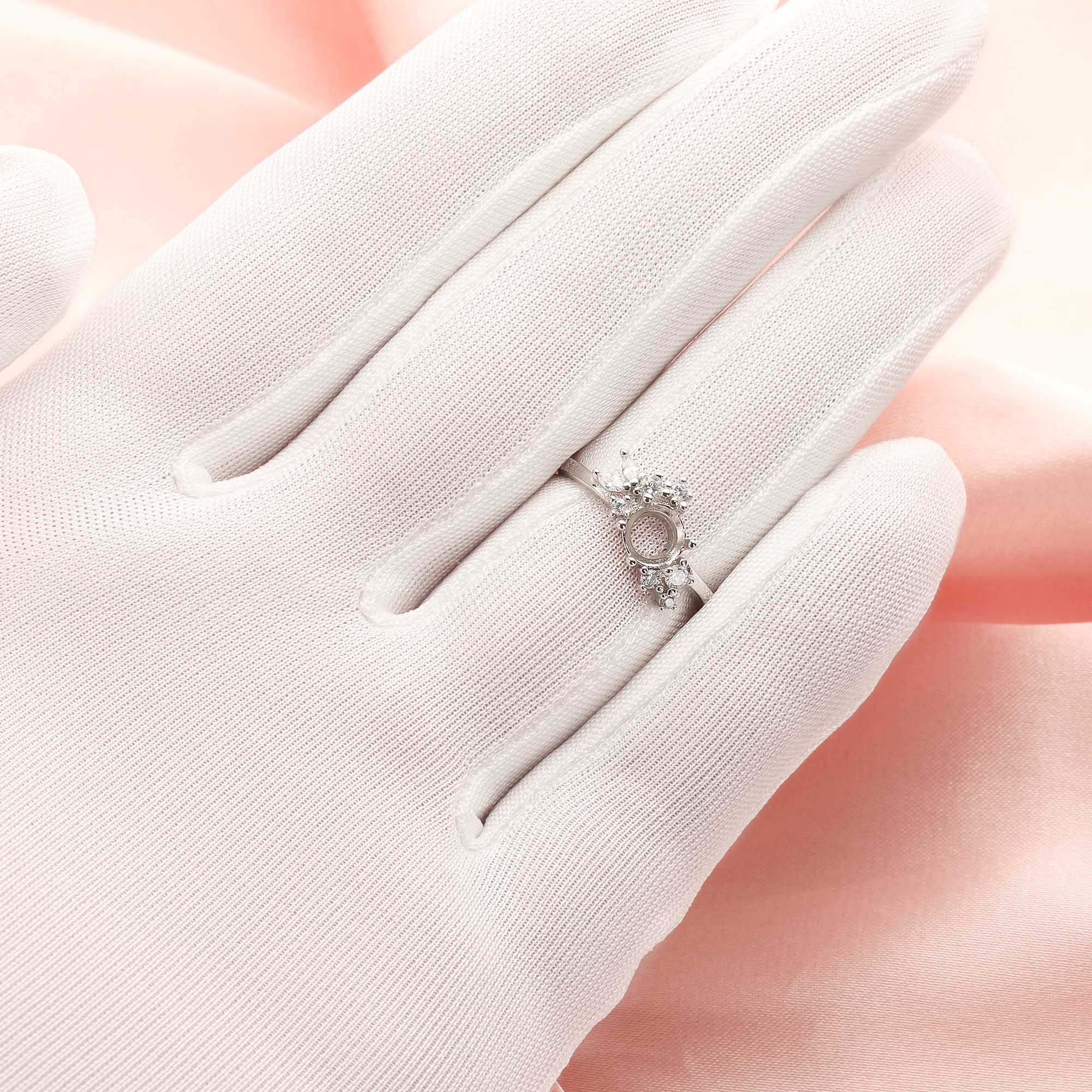 Round Prong Ring Setttings,Keepsake Solid 14K 18K Gold Moissanite Ring,Art Deco Ring,DIY Ring Bezel For Gemstone 1212092 - Click Image to Close