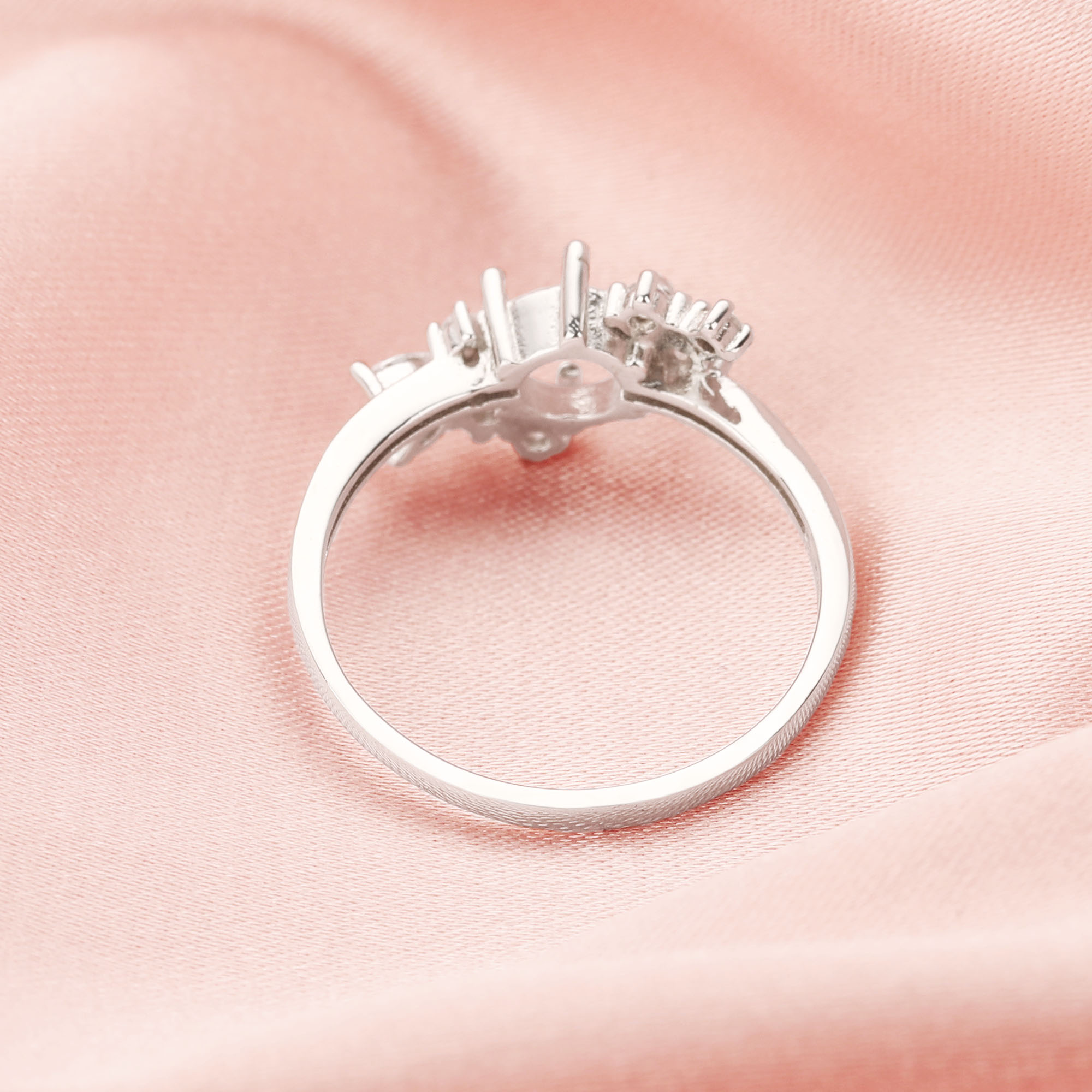 Round Prong Ring Setttings,Keepsake Solid 14K 18K Gold Moissanite Ring,Art Deco Ring,DIY Ring Bezel For Gemstone 1212092 - Click Image to Close